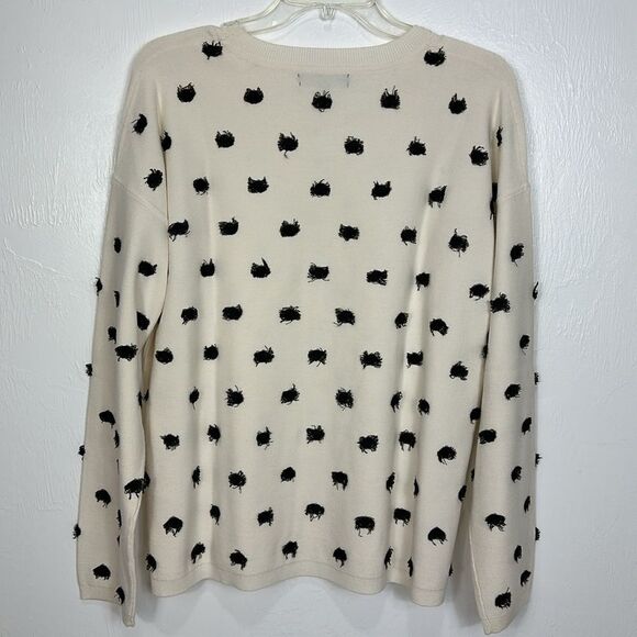 Banana Republic Cream Polka Dot Crew Neck Pullover Sweater Size XL - Picture 5 of 10